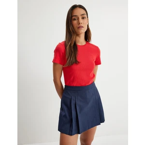 Basic Tişört Bisiklet Yaka Kısa Kollu Pamuklu Slim Fit