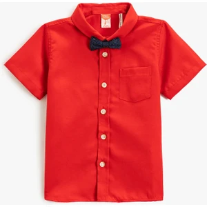 Papyonlu Gömlek Kısa Kollu Tek Cepli