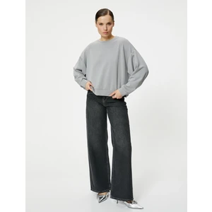 Basic Sweatshirt Bisiklet Yaka Modal Karışımlı