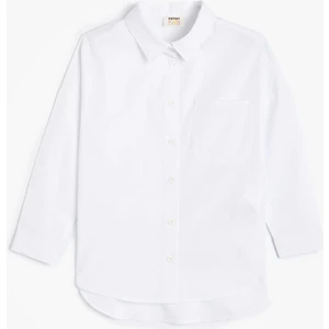 Oversize Gömlek Tek Cepli Uzun Kollu Pamuklu