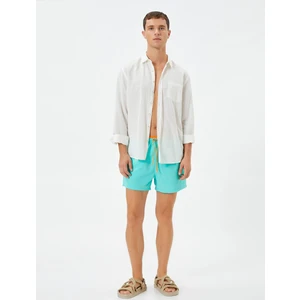 Deniz Şortu Kısa Beli Bağcıklı Cepli