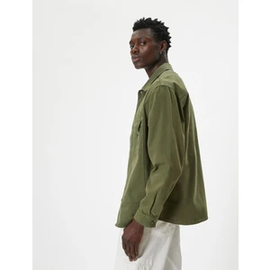 Oversize Gömlek Ceket Kapaklı Cep Detaylı