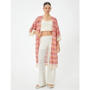 Uzun Kroşe Kimono Püsküllü Dirsek Boy