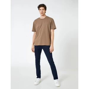 Slim Fit Kot Pantolon Cepli Düğmeli