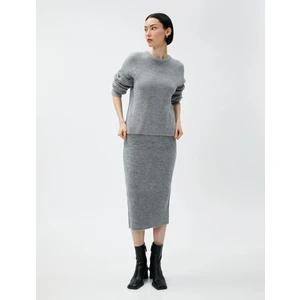 Triko Midi Boy Kalem Etek Dar Kesim