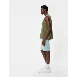 Oversize Kot Şort Bermuda Yırtık Pamuklu