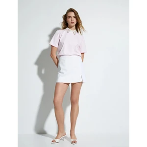 Tüvit Şort Etek Mini Normal Bel