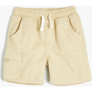 Şort Cepli Beli Bağlamalı Pamuklu