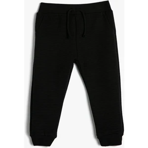 Basic Eşofman Altı Dokulu Pamuklu Beli Bağlamalı