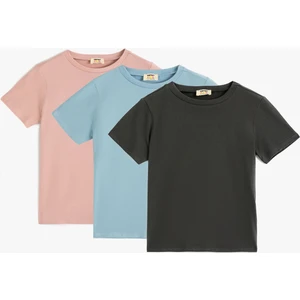 3'lü Basic Tişört Seti Kısa Kollu Çok Renkli