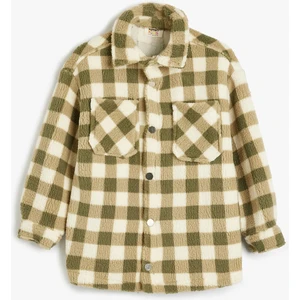 Ekose Polar Gömlek Ceket Cepli