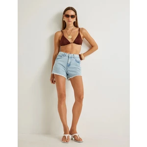 x Şahika Ercümen - Mini Düğmeli Kot Şort