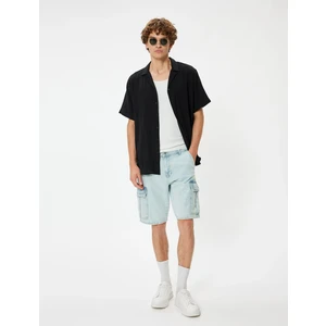 Kargo Kot Şort Oversize Bermuda Cep Detaylı Pamuklu