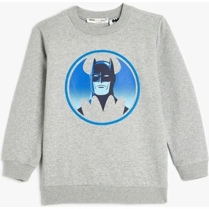 Batman Sweatshirt Lisanslı Baskılı Şardonlu