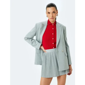 Standart Bel Ince Piliseli Mini Etek