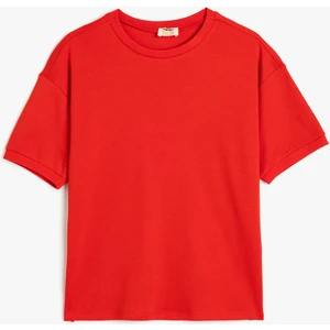 Oversize Basic T-Shirt Kısa Kollu Bisiklet Yaka Pamuklu