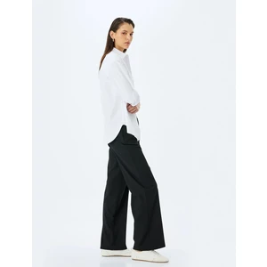 Düz Bol Paça Cepli Eşofman Pantolon