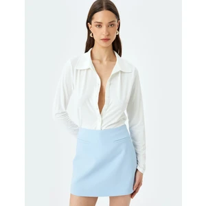 Yüksek Bel Mini Şort Etek