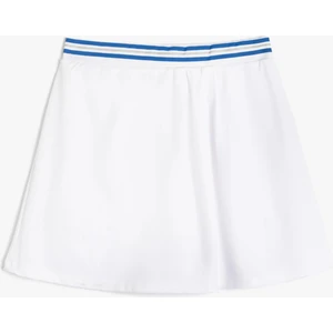 Mini Şort Etek Pileli Beli Lastikli