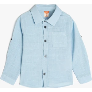 Pamuklu Cep Detaylı Uzun Kollu Basic Gömlek