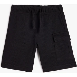 Beli Lastikli Kapaklı Cep Detaylı Ribanalı Basic Şort