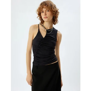 Kolsuz Üst Drapeli Pencere Detaylı Slim Fit