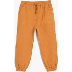 Pamuklu Beli Bağlamalı Cep Detaylı Basic Jogger Pantolon