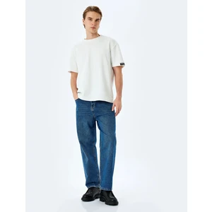 Normal Bel Pamuklu Baggy Jean Pantolon