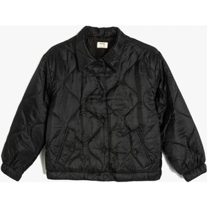 Uzun Kollu Polo Yaka Kapitone Mont