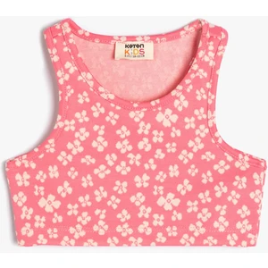 Crop Atlet Kalın Askılı Çiçek Baskılı