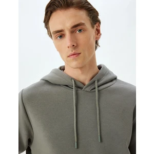 Kapşonlu Sweatshirt Basic Pamuk Karışımlı - Koton - 5WAM70001MK - Gri - M