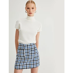 Tüvit Mini Şort Etek Aplike Çift Cep Detaylı