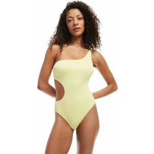 Dokulu Tek Omuz Pencere Detaylı Mayokini