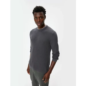 Triko Kazak Basic Bisiklet Yaka Pamuklu Uzun Kollu