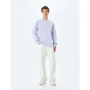 Bisiklet Yaka Pamuklu Basic Sweatshirt