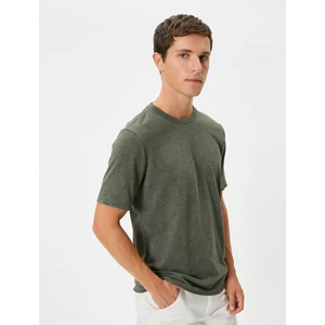 Yıkamalı Tişört Basic Bisiklet Yaka Kısa Kollu