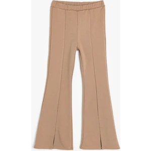 Ispanyol Paça Tayt Pantolon Beli Lastikli Yırtmaç Detaylı