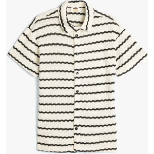 Ajurlu Gömlek Kısa Kollu Düğmeli