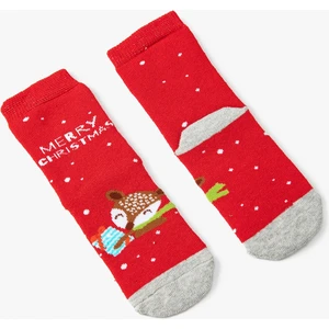 Yılbaşı Temalı Havlu Çorap Desenli