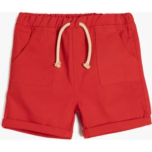 Pamuklu Cep Detaylı Beli Lastikli Basic Şort