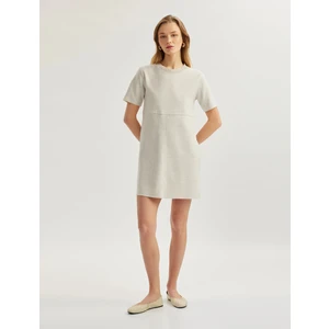 Regular Fit Bisiklet Yaka Kısa Kollu Mini Elbise