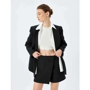 Standart Bel Kruvaze Mini Şort Etek