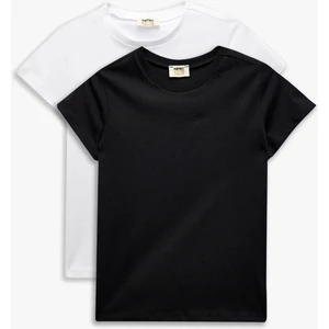 Pamuklu 2'li Kısa Kollu Basic Tişört Seti