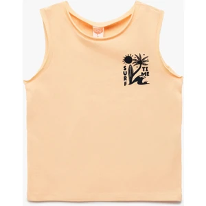 Pamuklu Kolsuz Baskı Detaylı Atlet