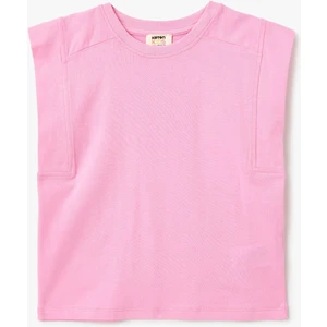 Pamuklu Kolsuz Bisiklet Yaka Basic Tişört