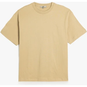 Kısa Kollu Pamuklu Bisiklet Yaka Basic Oversize Tişört