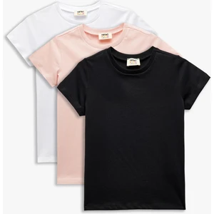 Pamuklu 3'lü Kısa Kollu Basic Tişört Seti