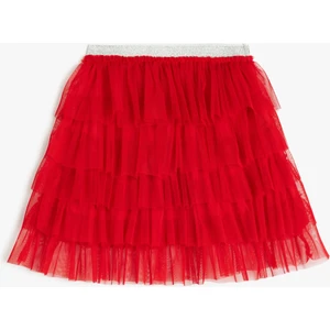 Kat Detaylı  Beli Lasitkli Tütü Etek