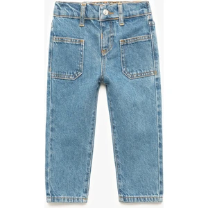 Pamuklu Cep Detaylı Denim Pantolon