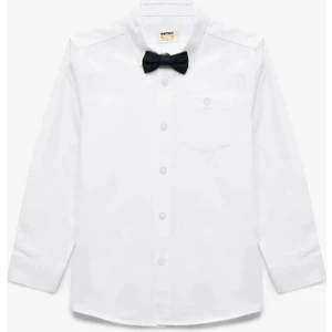 Pamuklu Uzun Kollu Papyon Detaylı Basic Gömlek